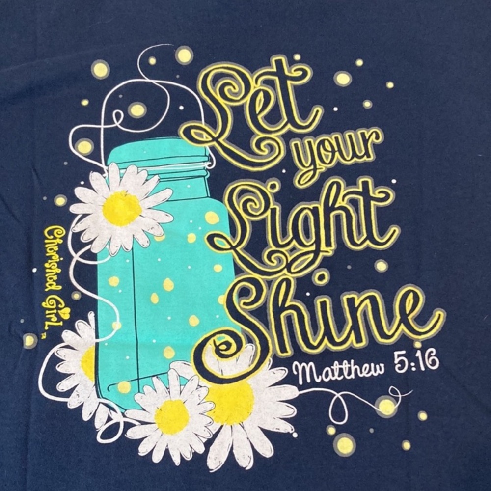 Cherished Girl Christian Firefly Mason Jar Daisy T-Shirt M NWT